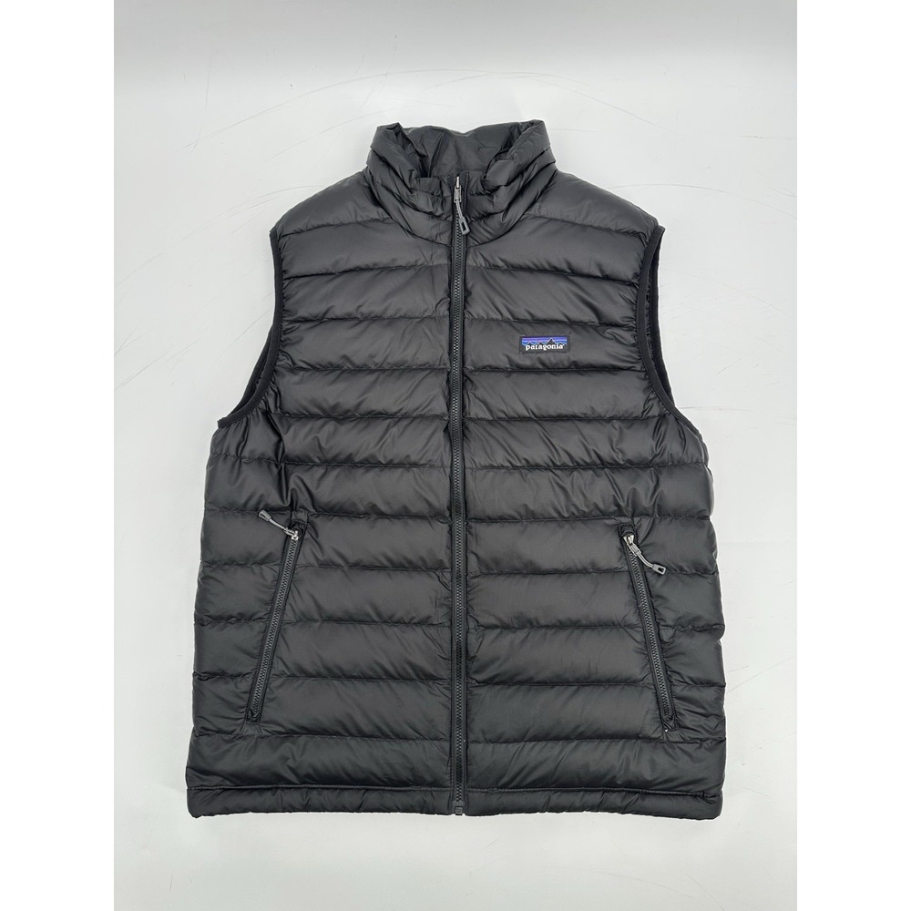 Patagonia Men's M Black Goose Down Puffer Vest Quilted Full Zip Gorpcore Outdoor